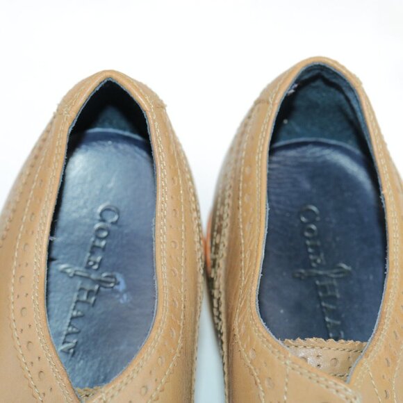 Cole Haan Mens Modern Classics Oxford Size 13 M Tan Leather Wingtip Dress Shoe - Picture 11 of 12